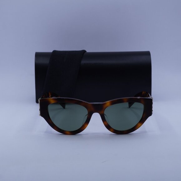 Saint Laurent SL M94/F 002 Cat Eye Sunglasses - Havana/Green - Picture 3 of 12